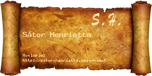 Sátor Henrietta névjegykártya