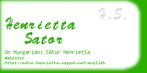 henrietta sator business card