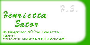 henrietta sator business card